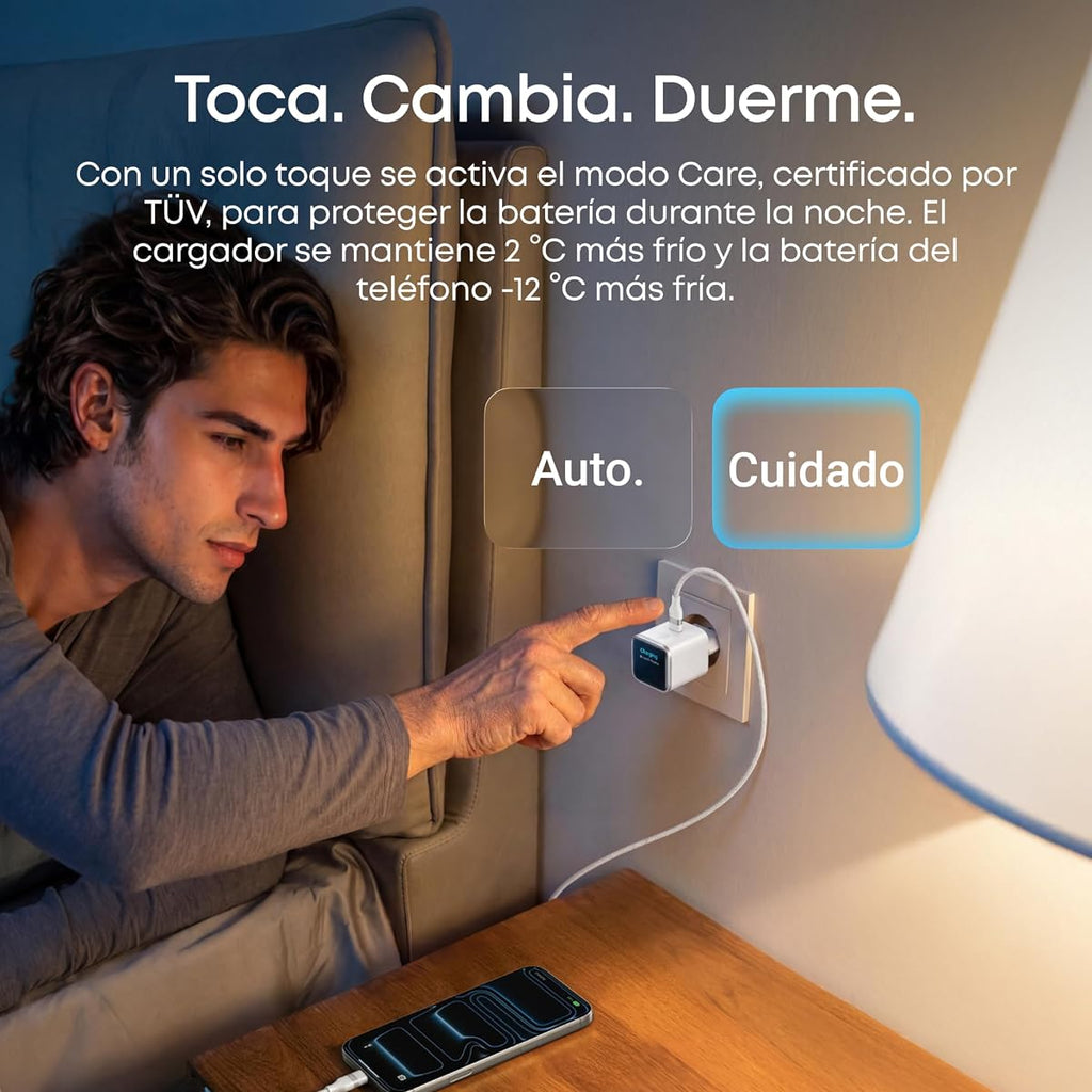 Cargador USB-C Anker Nano 45 W con pantalla inteligente, vista de detalle 3