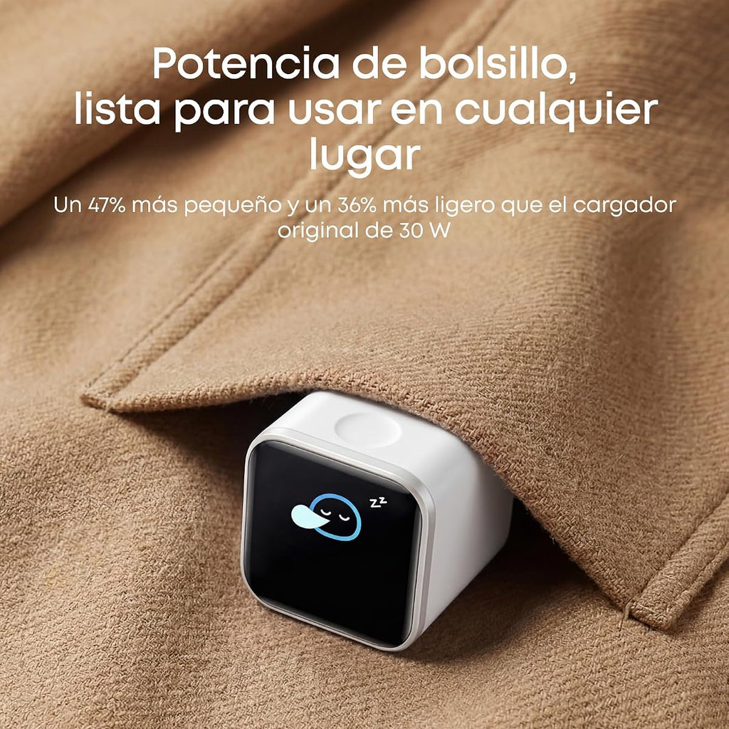 Cargador USB-C Anker Nano 45 W con pantalla inteligente, vista de detalle 5