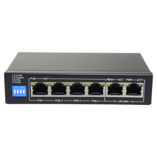 PoE Switch - 4 Ports + 2 Uplink Rj45 Speed ​​Up to 1000 Mbps in All 60W Total for Bandwidth 12 Gbps Standard Ieee8 