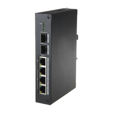 Switch PoE X-security - 4 portas + 2 portas SFP de fibra, velocidade 10/100 Mbps, 60 W por porta / 30 W por porta 1-3, potência máxima de 96 W, Hi-poe IEEE802.3at (PoE) 