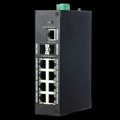 Switch Industrial X-security - 9 Puertos Rj45 + 2 Puerto Uplink (SFP) Velocidad 10/100/1000 Mbps Tecnología de Ahorro Energía I