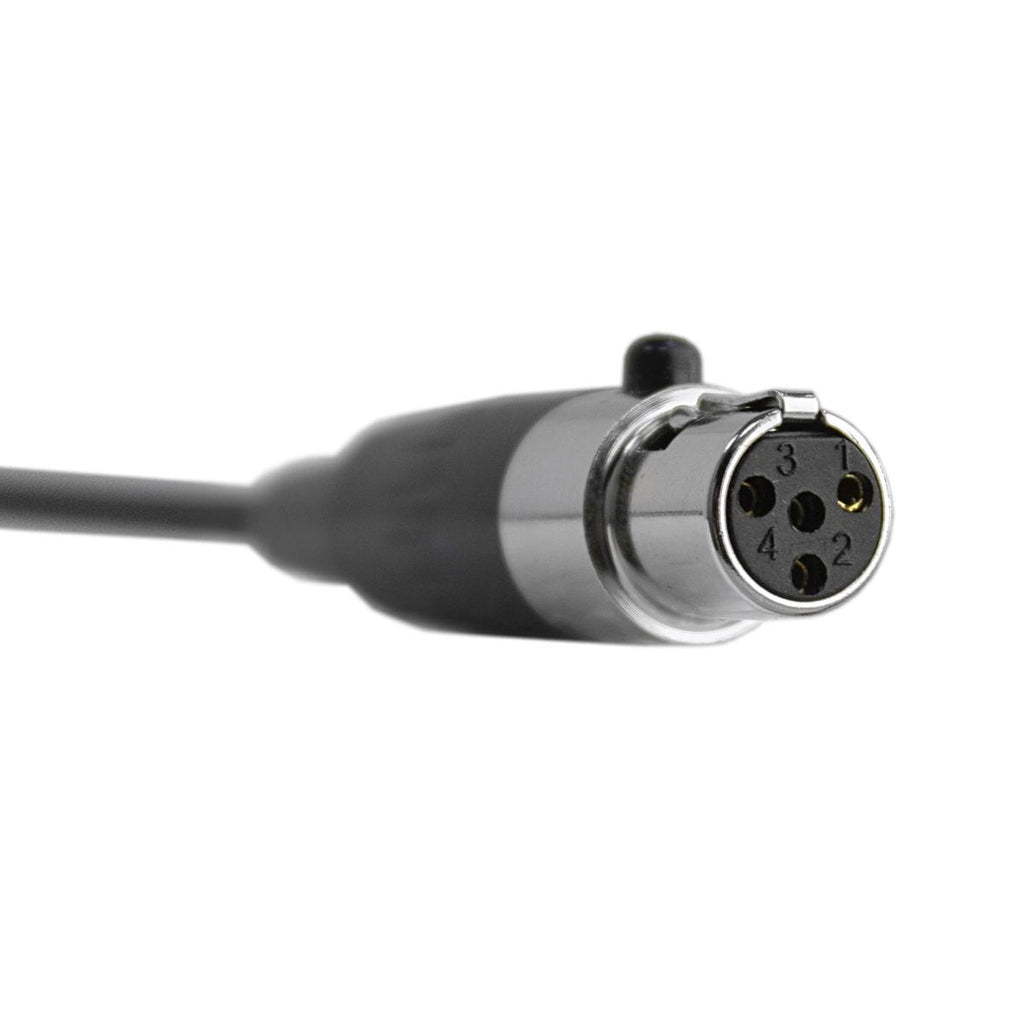 Microfone de auscultadores com conector Mini Cannon/XLR de 4 pinos 