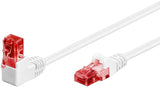 Cable de conexión CAT 6 1 x 90° en ángulo, U/UTP blanco de 3 metros de longitud