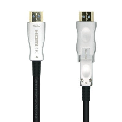 Cabo HDMI V2.0 AOC (Cabo Óptico Ativo) Destacável Premium de Alta Velocidade / HEC 4K@60Hz 4:4:4 18Gbps, A/md/a/m, Preto, 15M