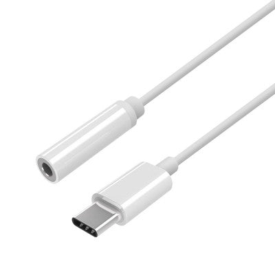 Adaptador de áudio USB-C para estilo Apple, USB-C/conector macho de 3,5 mm/H, branco, 15 cm