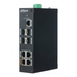 Switch PoE com 4 portas 10/100/1000 + 1 uplink Gigabit + 4 SFP, 96 W, 802.3at, Camada 2.
