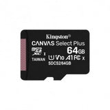 Tarjeta Microsd XC Kingston Canvas Select Plus - 64gb Clase 10 100mb/s
