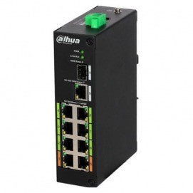 Extended Temp Range Epoe Switch 8 Ports 10/100 + 1 Uplink Gigabit SFP 802.3at 120w Layer 2 - 800m Mode
