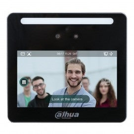 Leitor independente com ecrã táctil LCD de 4,3" com reconhecimento facial, PIN e cartão.