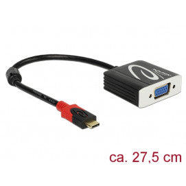 Adaptador USB Tipo C Macho para VGA Fêmea (Modo Alternativo DP)