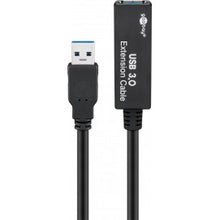 Cabo de extensão USB 3.0 ativo, preto, 5 metros