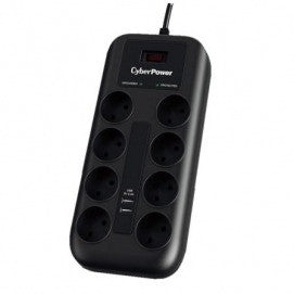 Cyberpower P0820sud0-de Power Strip with Switch/ 8 Power Outlets/ 2 USB/ Black