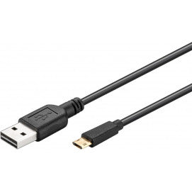Cabo Micro USB 2.0 reversível de 1 metro, preto
