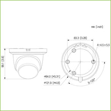 Domo HDCVI 4 em 1 2M 1080P WDR Starlight IR60m 2,8mm IP67 MIC Instalação rápida