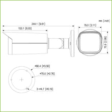 Tubular IP H265 4M FULL COLOR 2.0 WDR140dB Starlight LED60m 2.8mm IP67 ePoE SD AUDIO MIC I/O AI