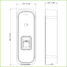 Lector Autónomo Tarjeta Mifare + Huella RS485 IK10 IP65