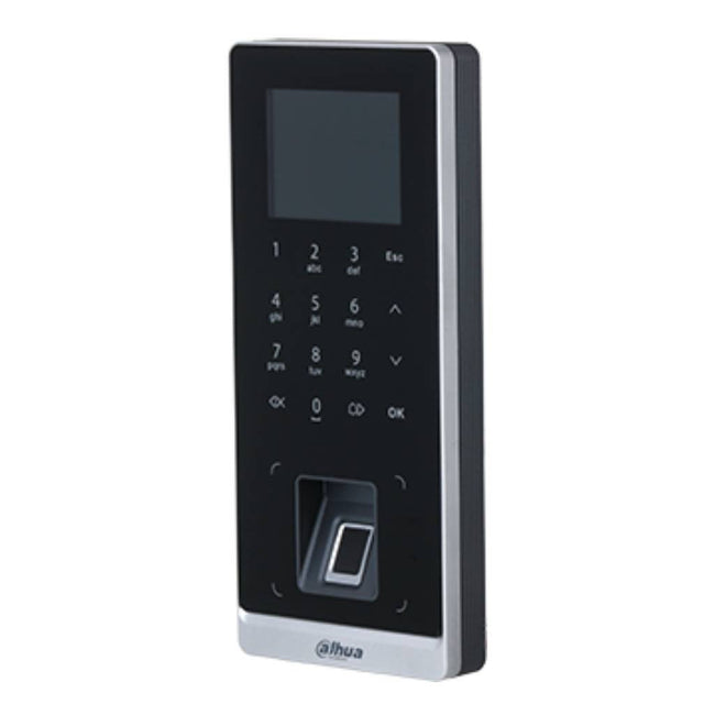 Leitor independente de impressões digitais, PIN, comando e cartão de identificação com ecrã LCD de 2,4 polegadas e Wi-Fi.