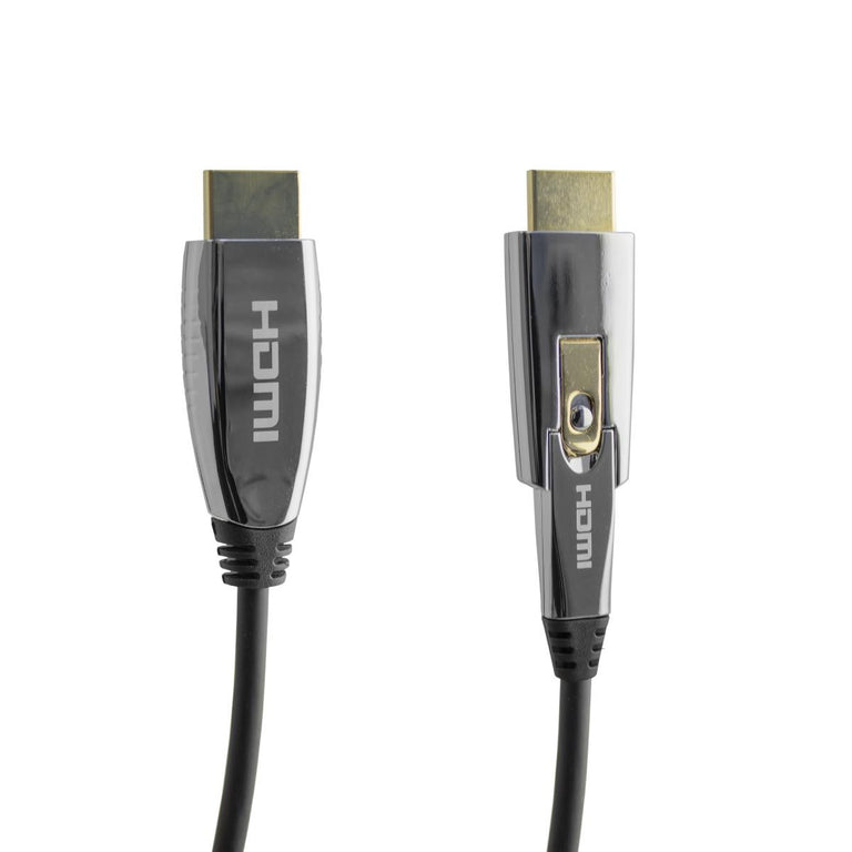 Cabo HDMI 2.0 4K com condutor de fibra e um conetor destacável