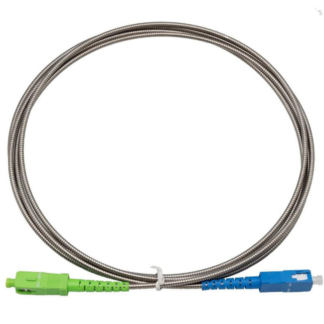SC/APC to SC/UPC Armored Fiber Optic Cable Singlemode Simplex, 2m