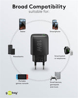 Cargador de pared USB-A QC Fast Charger (18 W) Negro