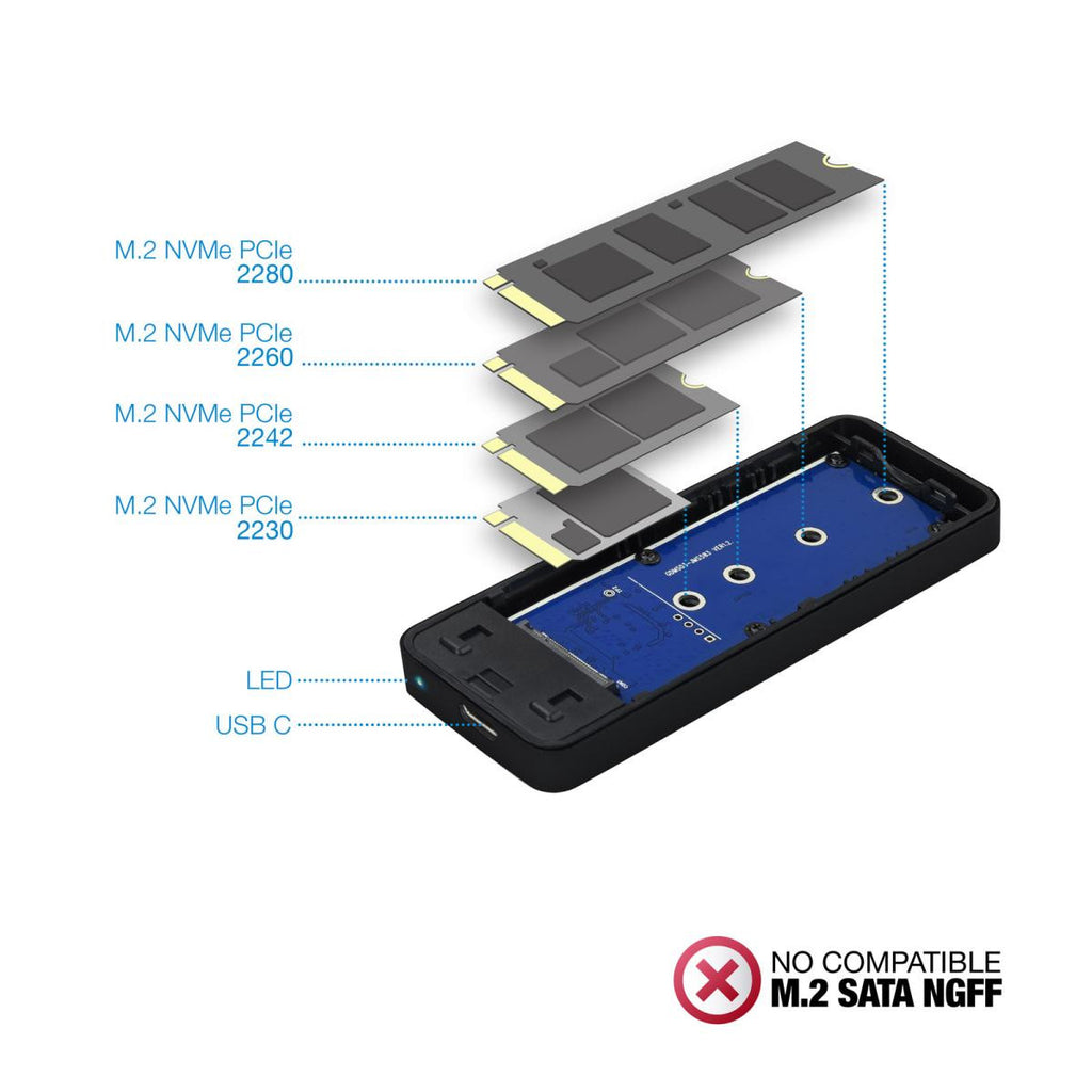 Caixa externa para SSD M.2 NVMe PCIe
