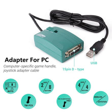 Adaptador USB para joystick analógico de 15 pinos com conector MIDI.
