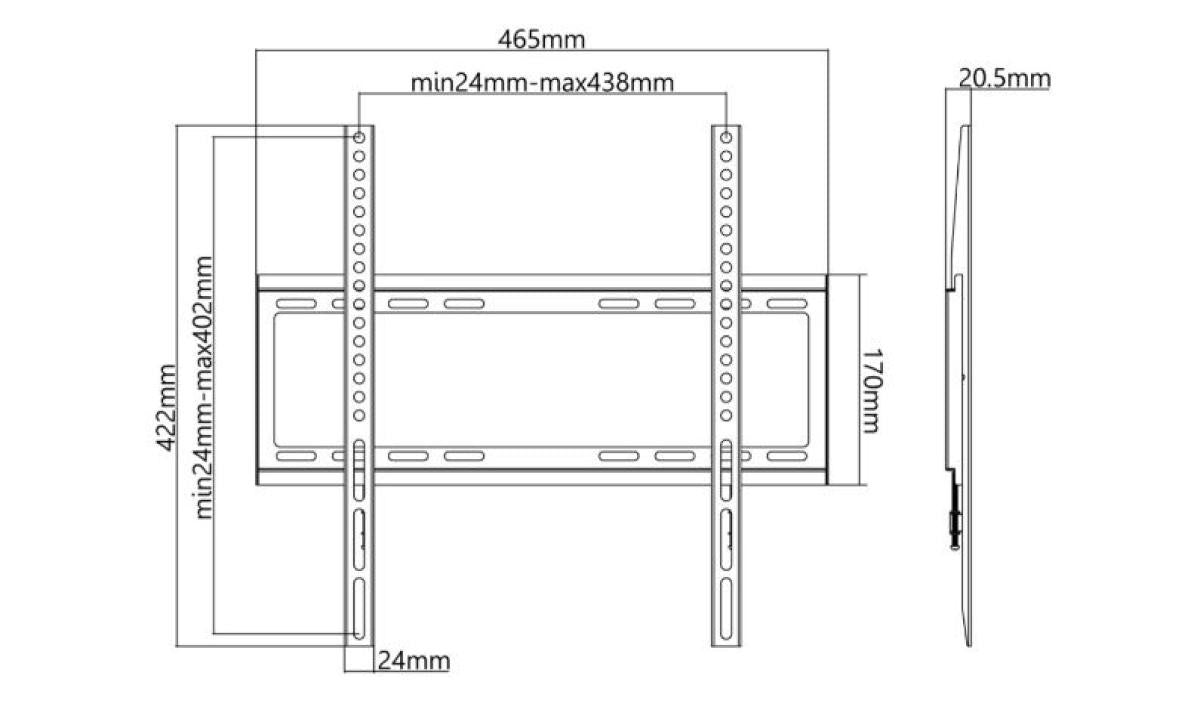 Basic FIXED TV wall mount for TVs from 32 to 55