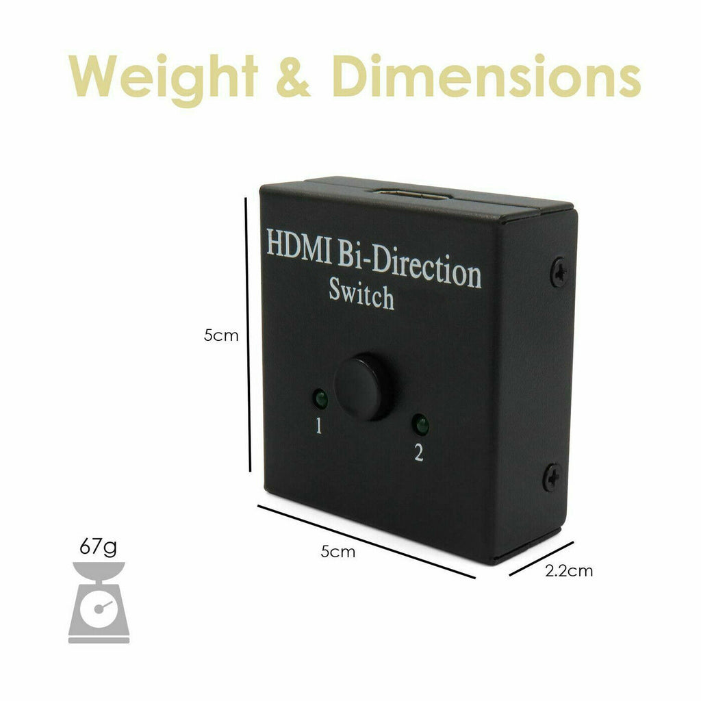 Mini HDMI v1.4 Switch bidirecional 1x2 e 2x1 