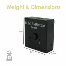 Mini HDMI v1.4 Switch bidirecional 1x2 e 2x1 