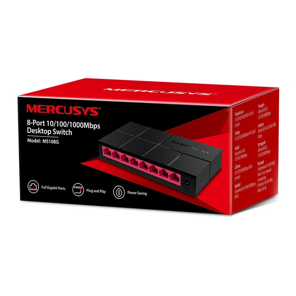 Switch Sobremesa 8-puertos 10/100/1,000 Mbps