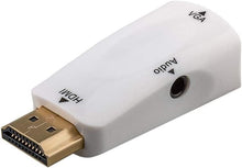 Mini conversor HDMI para VGA com áudio, branco