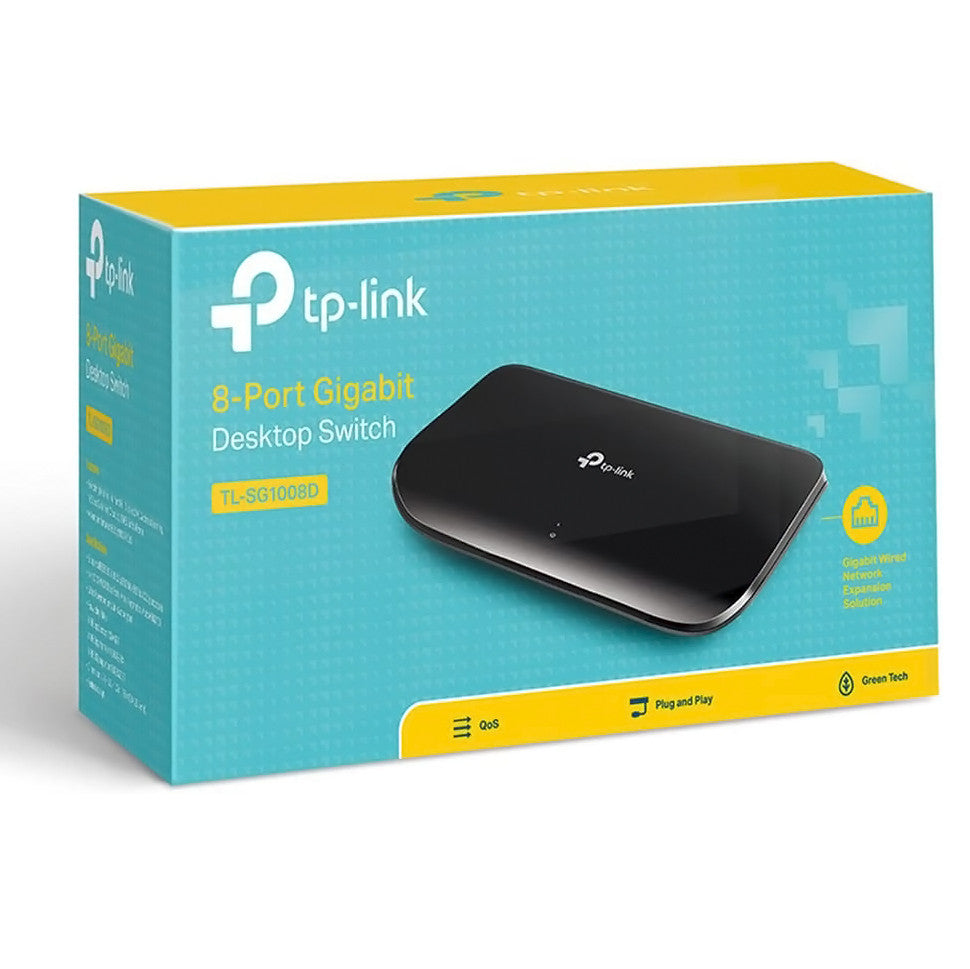 Switch de Rede TP-Link TL-SG1008D de 8 Portas Gigabit 10/100/1000 Mbps
