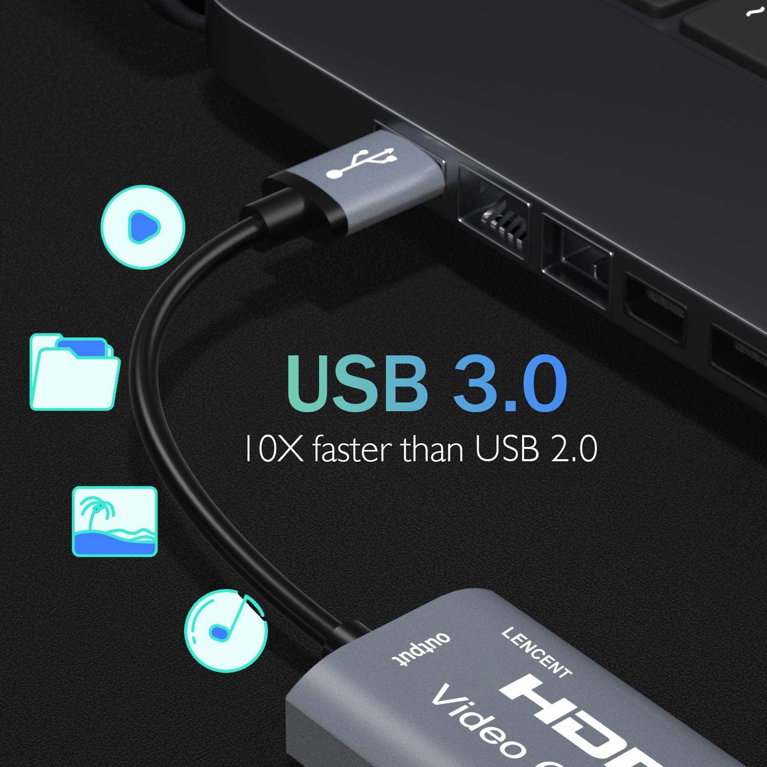 Captação de vídeo HDMI para USB | 3840x2160 a 30 Hz (4K) 
