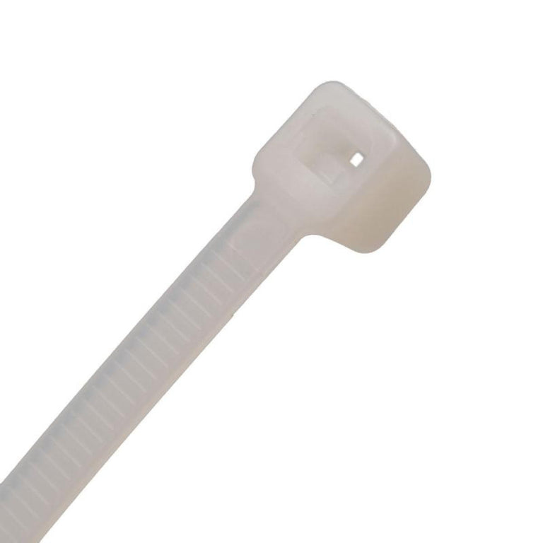Abraçadeira em nylon branca, 4,8 x 250 mm, embalagem de 100 unidades.