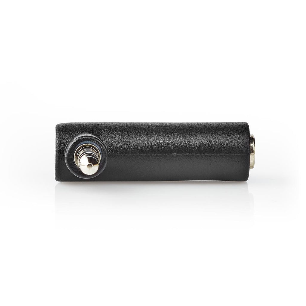 Adaptador Minijack de 90° macho/fêmea de 3,5 mm e 4 pólos