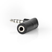 Adaptador Minijack de 90° macho/fêmea de 3,5 mm e 4 pólos