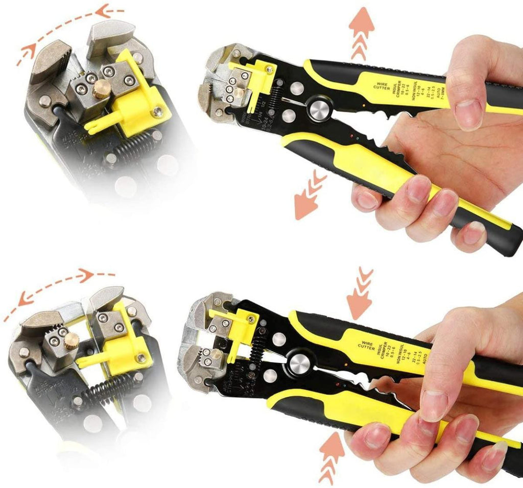 Alicate decapador de fios automático multifunções, ferramenta para decapagem de fios elétricos, alicate combinado, 24-10 AWG