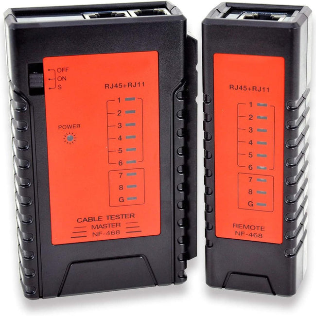 Testador de cabos de rede com suporte PoE