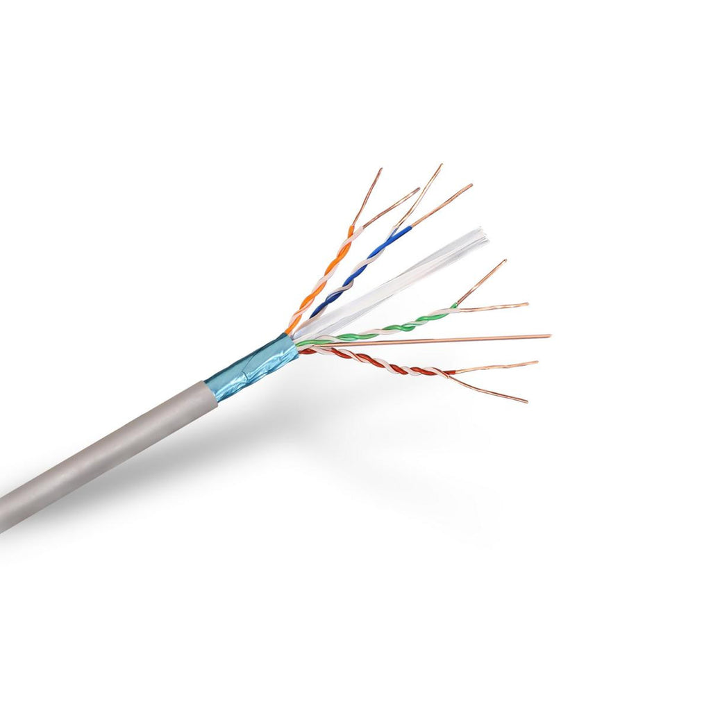 Enrolador rígido de cabo Cat 6 FTP de 305 m, cor cinzento, 100% cobre.