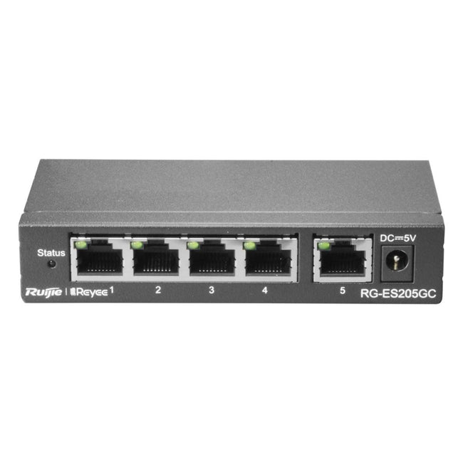 Manageable 5-port RJ45 switch.