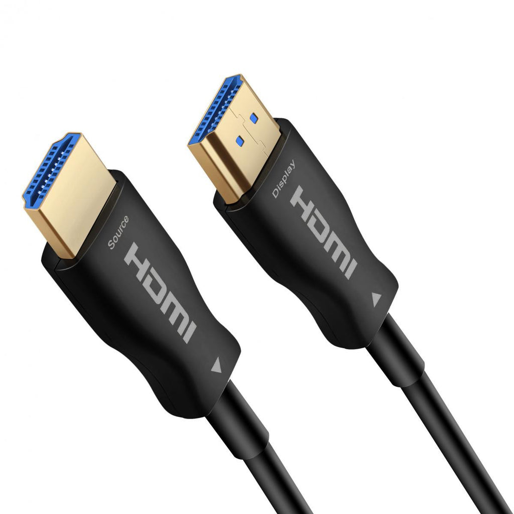 Cabo HDMI de fibra ótica versão 2.0 com resolução máxima de 4K a 60Hz.