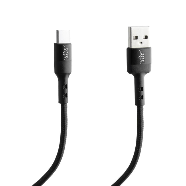 Cabo USB-C 2.0 para USB Tipo A 2.0 com revestimento em nylon. 