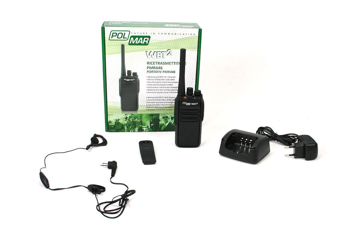 POLMAR WET-II-V77 Walkie talkie uso libre PMR-446 sumergible IP67