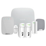 Kit de alarma profesional  AJAX con 2 fotosensores, un magnético, mando, teclado y sirena blancos