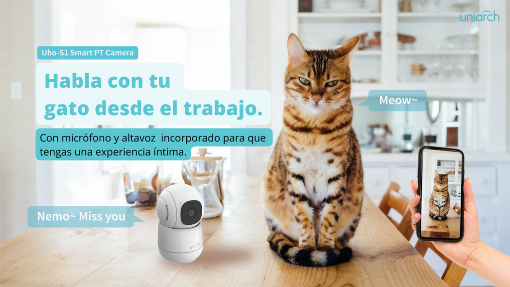UNIARCH Uho-S1 - Câmara IP PTZ Wi-Fi 2.1MPX, IR 7MTS, 3.6MM, H. 265, para ambientes interiores