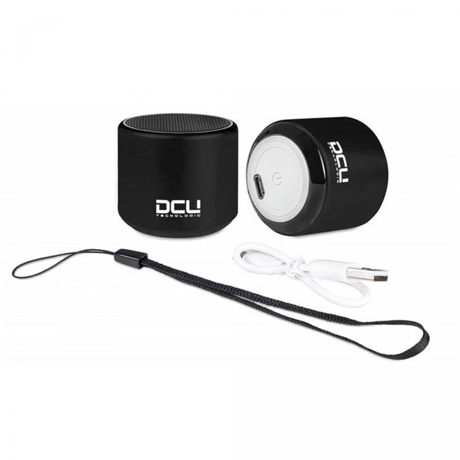 Conjunto de 2 mini colunas Bluetooth com função mãos-livres e comando para fotografias. 