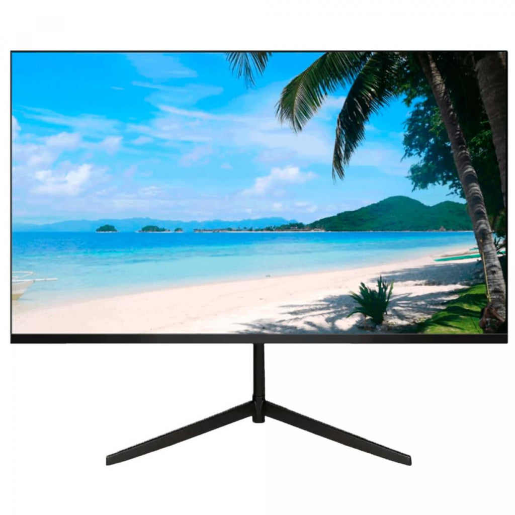 Monitor LED de 22 polegadas com resolução Full HD de 1920x1080, 2 altifalantes integrados e portas HDMI e VGA.