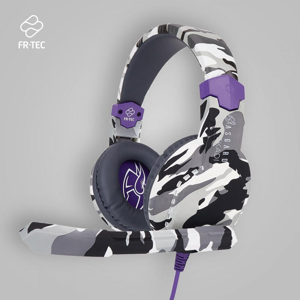 Auricular para jogos ASGARD NJÖRD FR-TEC com microfone, camuflado cinzento.