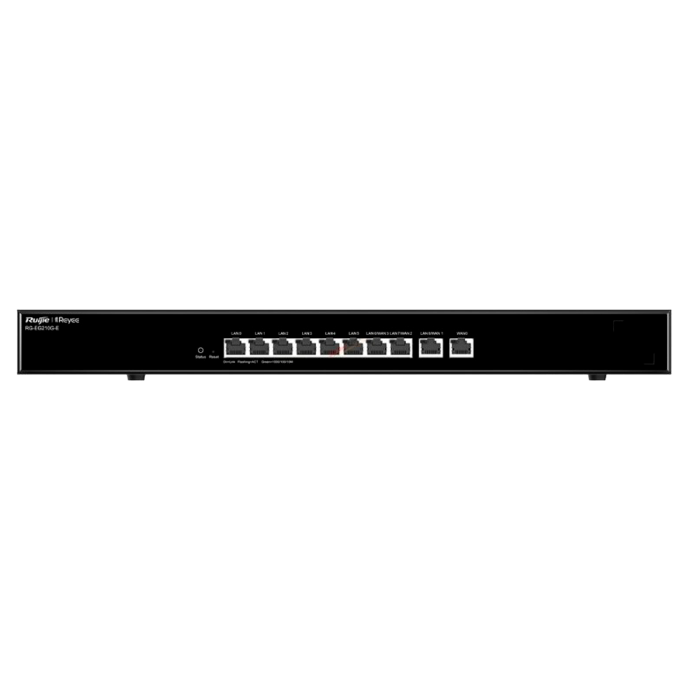 Controlador de router gerido Reyee com 10 portas RJ45, 10/100/1000 Mbps, até 4 portas WAN e largura de banda de 1 Gbps.