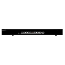 Controlador de router gerido Reyee com 10 portas RJ45, 10/100/1000 Mbps, até 4 portas WAN e largura de banda de 1 Gbps.